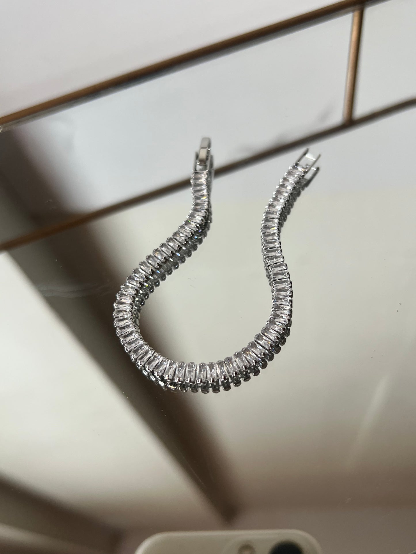 Classic silver tennis bracelet