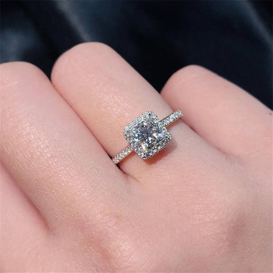 Squircle sterling silver ring