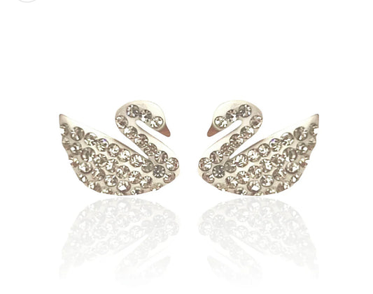 Swan silver studs