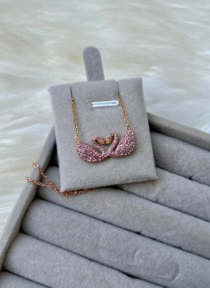 Double swan pink necklace
