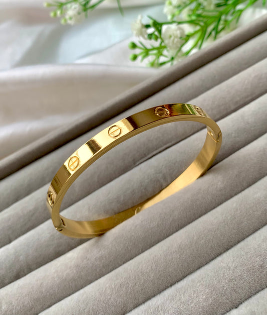 Stainless steel CR bracelet golden without stones